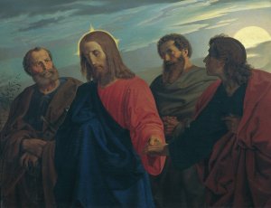 Christ's Farewell to His Disciples by Joseph Von Fuhrich Oil Painting