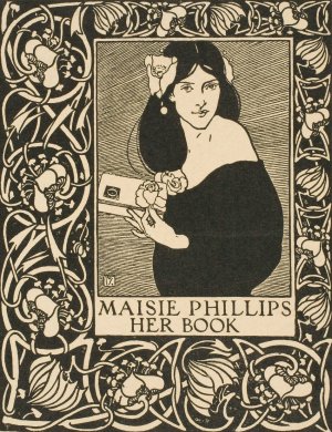 Maisie Phillips. Her Book by Joseph W. Simpson Oil Painting