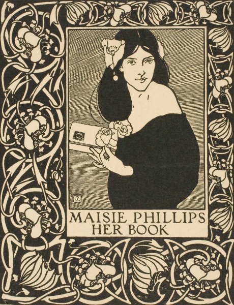 Maisie Phillips. Her Book  by Joseph W. Simpson - Hand-Painted Oil Painting Reproduction