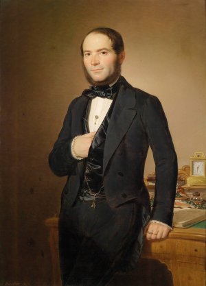 Bildnis eines Herrn vor Schreibkommode by Joseph Weidner Oil Painting