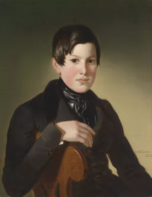 Bildnis eines Knaben by Joseph Weidner Oil Painting