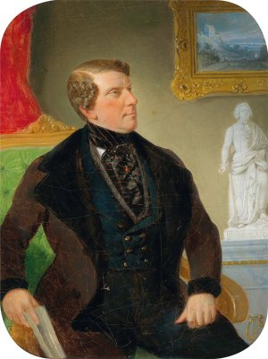 Portrait of a Gentleman in a Bourgeois Setting by Joseph Weidner Oil Painting