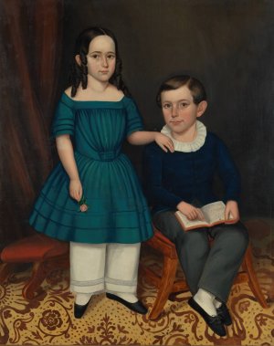 John and Louisa Stock by Joseph Whiting Stock Oil Painting