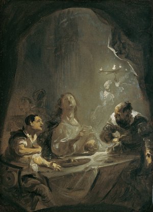 Christus in Emmaus by Joseph Winterhalder The Younger Oil Painting