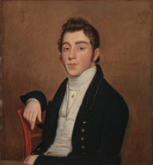Portrait of Mendes Cohen by Joseph Wood Oil Painting