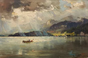 Am Worthersee by Joseph Wopfner Oil Painting