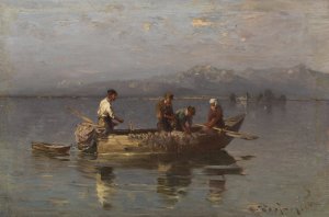 Chiemseefischer by Joseph Wopfner Oil Painting
