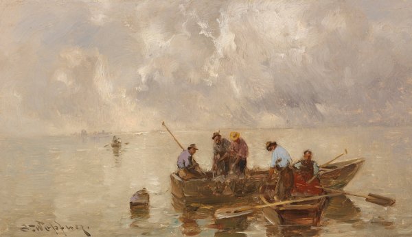 Main Product Photo of Chiemseefischer  Painting by Joseph Wopfner