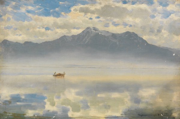 Main Product Photo of Chiemseespiegel  Painting by Joseph Wopfner