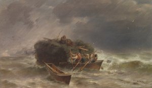 Heuschiff im Sturm by Joseph Wopfner Oil Painting