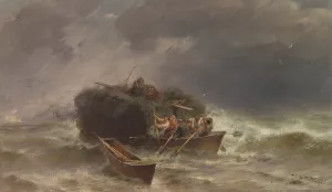 Heuschiff im Sturm by Joseph Wopfner Oil Painting