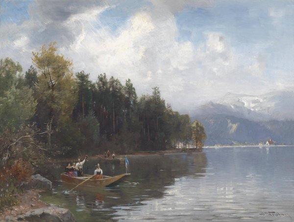 Main Product Photo of Partie am Walchensee Painting by Joseph Wopfner