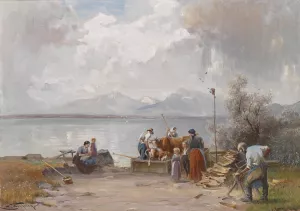Uberfuhr der Tiere by Joseph Wopfner Oil Painting