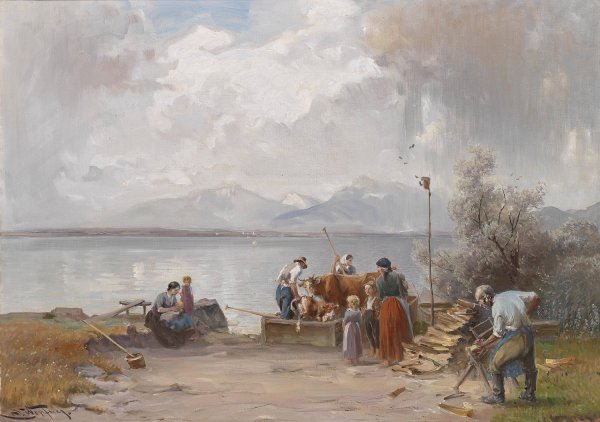 Main Product Photo of Uberfuhr der Tiere Painting by Joseph Wopfner