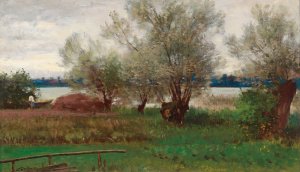 Weiden am Chiemsee by Joseph Wopfner Oil Painting