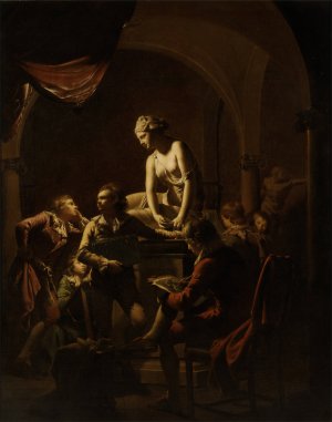 Academy By Lamplight by Joseph Wright Of Derby Oil Painting