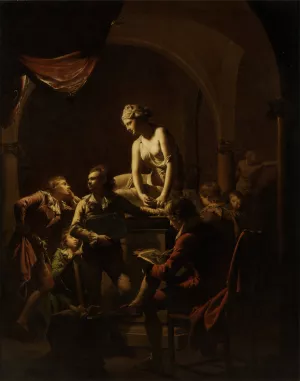 Academy By Lamplight by Joseph Wright Of Derby Oil Painting