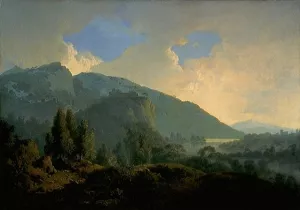 An Italian Landscape with Mountains and a River Oil painting by Joseph Wright Of Derby