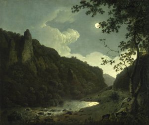 Dovedale by Moonlight by Joseph Wright Of Derby Oil Painting