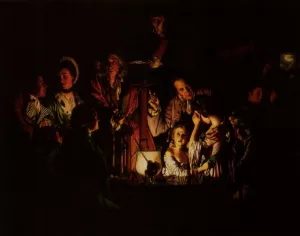 Experiment on a Bird in the Airpump Oil painting by Joseph Wright Of Derby