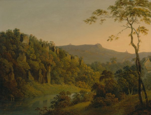 Matlock Dale, looking toward Black Rock Escarpment by Joseph Wright Of Derby - Hand-Painted Oil Painting Reproduction