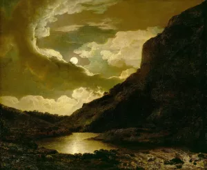 Matlock Tor By Moonlight by Joseph Wright Of Derby Oil Painting