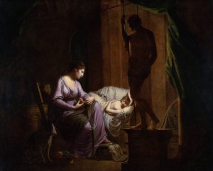 Penelope Unraveling Her Web by Joseph Wright Of Derby Oil Painting