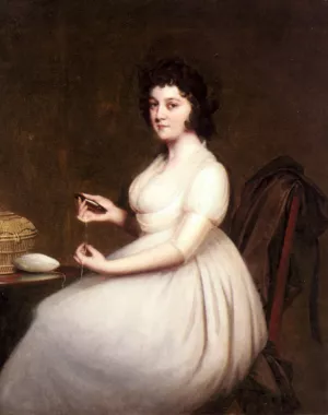 Portrait of Mrs Abney by Joseph Wright Of Derby Oil Painting