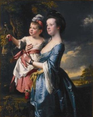 Portrait of Sarah Carver and Her Daughter Sarah