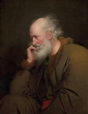 Study of an old man by Joseph Wright Of Derby Oil Painting