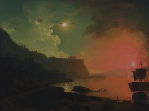 Vesuvius from Posillipo by Joseph Wright Of Derby Oil Painting