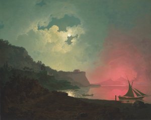 Vesuvius in eruption, viewed from Posillipo by Joseph Wright Of Derby Oil Painting