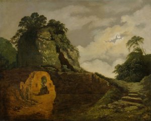 Virgil's Tomb by Moonlight, with Silius Italicus by Joseph Wright Of Derby Oil Painting