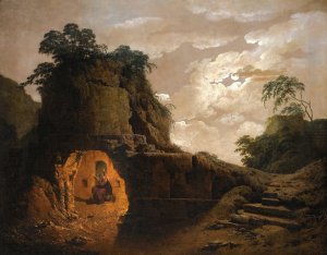 Virgil's Tomb By Moonlight by Joseph Wright Of Derby Oil Painting