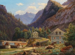 Motiv aus der Steiermark Oil painting by Joseph Zahradniczek