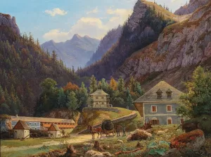 Motiv aus der Steiermark by Joseph Zahradniczek Oil Painting