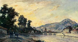 A Town By A River by Josephine Fesser - Oil Painting Reproduction