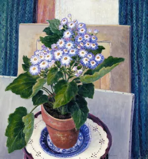 Cineraria by Josephine L. Reichmann Oil Painting