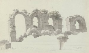 A Part of an Aqueduct in Rome by Josephus Augustus Knip Oil Painting