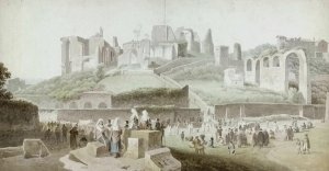 A Procession at the Foot of the Palatine Hill in Rome by Josephus Augustus Knip Oil Painting
