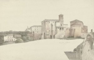 Basilica and Monastery of Santi Giovanni e Paolo in Rome by Josephus Augustus Knip Oil Painting