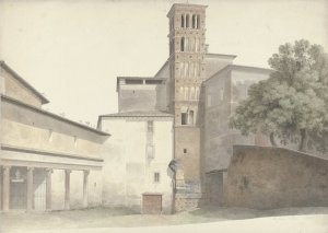 Basilica and Monastery of SS. Giovanni e Paolo in Rome by Josephus Augustus Knip Oil Painting
