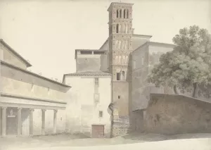 Basilica and Monastery of SS. Giovanni e Paolo in Rome Oil painting by Josephus Augustus Knip