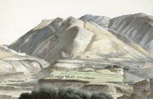 Italiaans landschap bij Subiaco by Josephus Augustus Knip Oil Painting