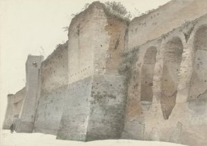 The Aurelian Wall in Rome by Josephus Augustus Knip Oil Painting