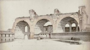 The Basilica of Maxentius and Constantine in Rome by Josephus Augustus Knip Oil Painting