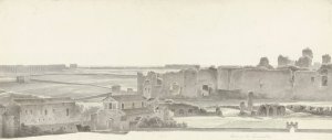 The Baths of Caracalla and Two Capitals from the Villa Mattei in Rome by Josephus Augustus Knip Oil Painting