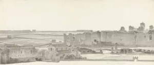 The Baths of Caracalla and Two Capitals from the Villa Mattei in Rome Oil painting by Josephus Augustus Knip