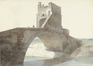The Ponte Salario, near Rome by Josephus Augustus Knip Oil Painting