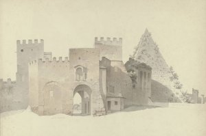The Porta San Paolo and the Pyramid of Cestius in Rome by Josephus Augustus Knip Oil Painting